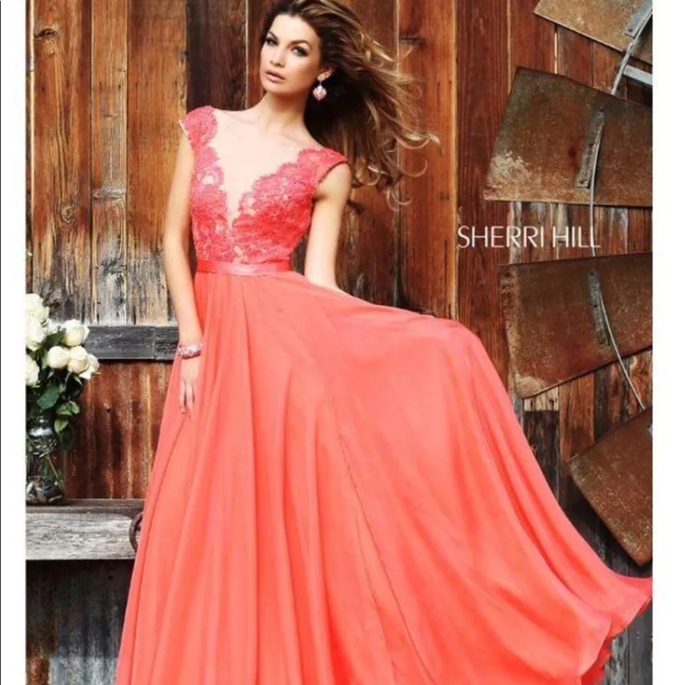 Sherri Hill Salmon Colored Prom/ Formal Dress